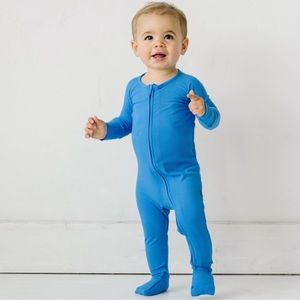 Little Sleepies Cobalt Ribbed Zippy Sz NB